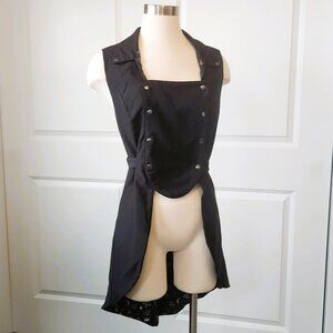 Hot Topic Snap-Front Long Vest Black Size XL Womens